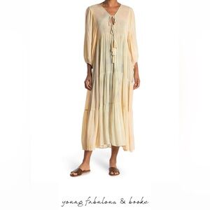 Young Fabulous & Broke Women's Cream Maxi DAWN Dress Buttercup Picnic Wash